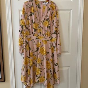 JustFab pink yellow floral dress